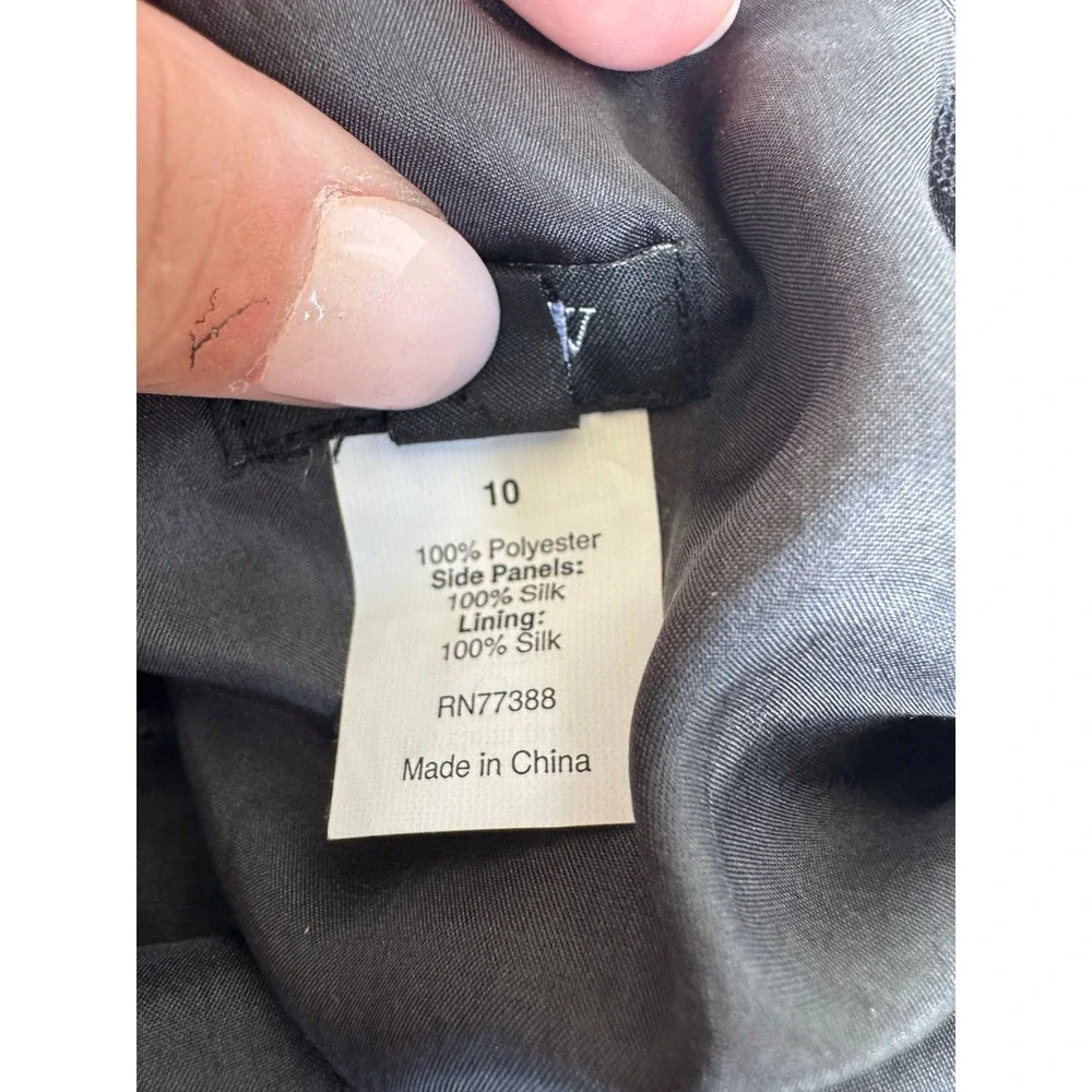 J. Crew Florette Black 100% Silk Rosette Mesh Sleeveless Cocktail Dress Women 10